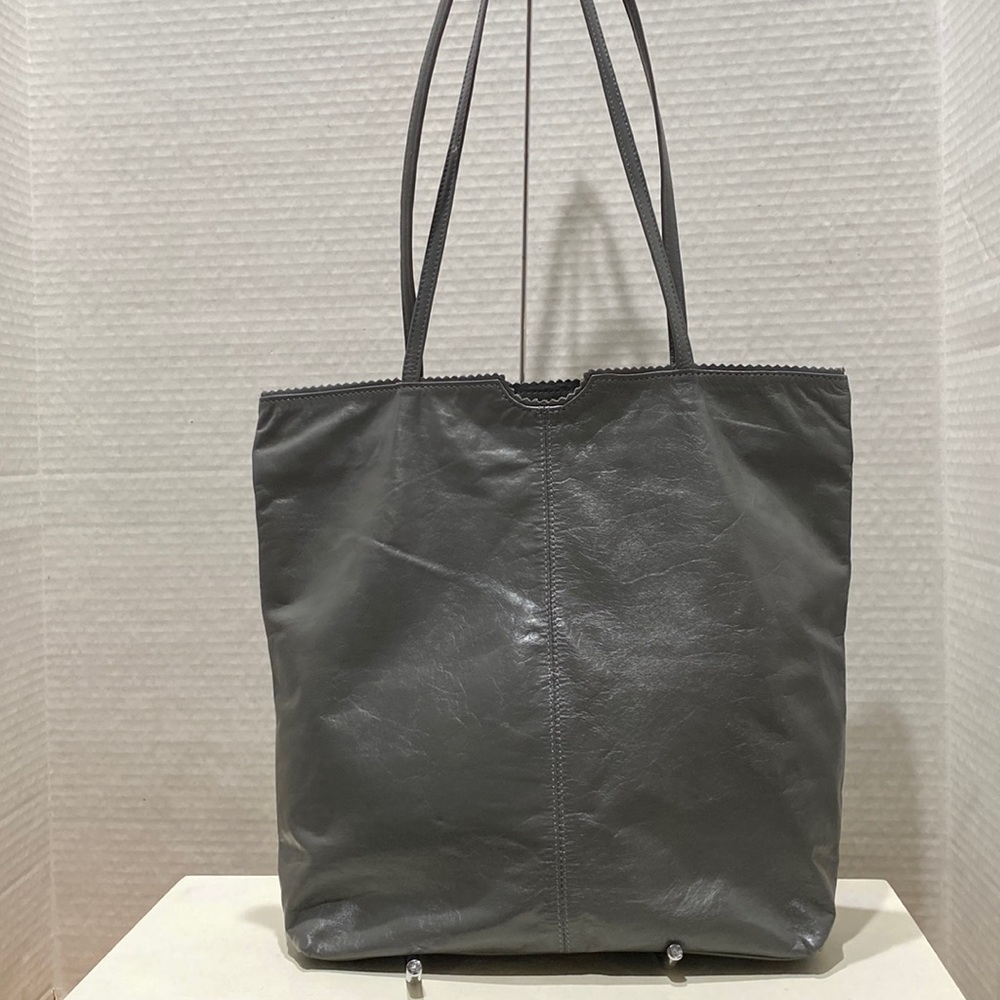 LATICO Soft Grey Leather Tote Bag